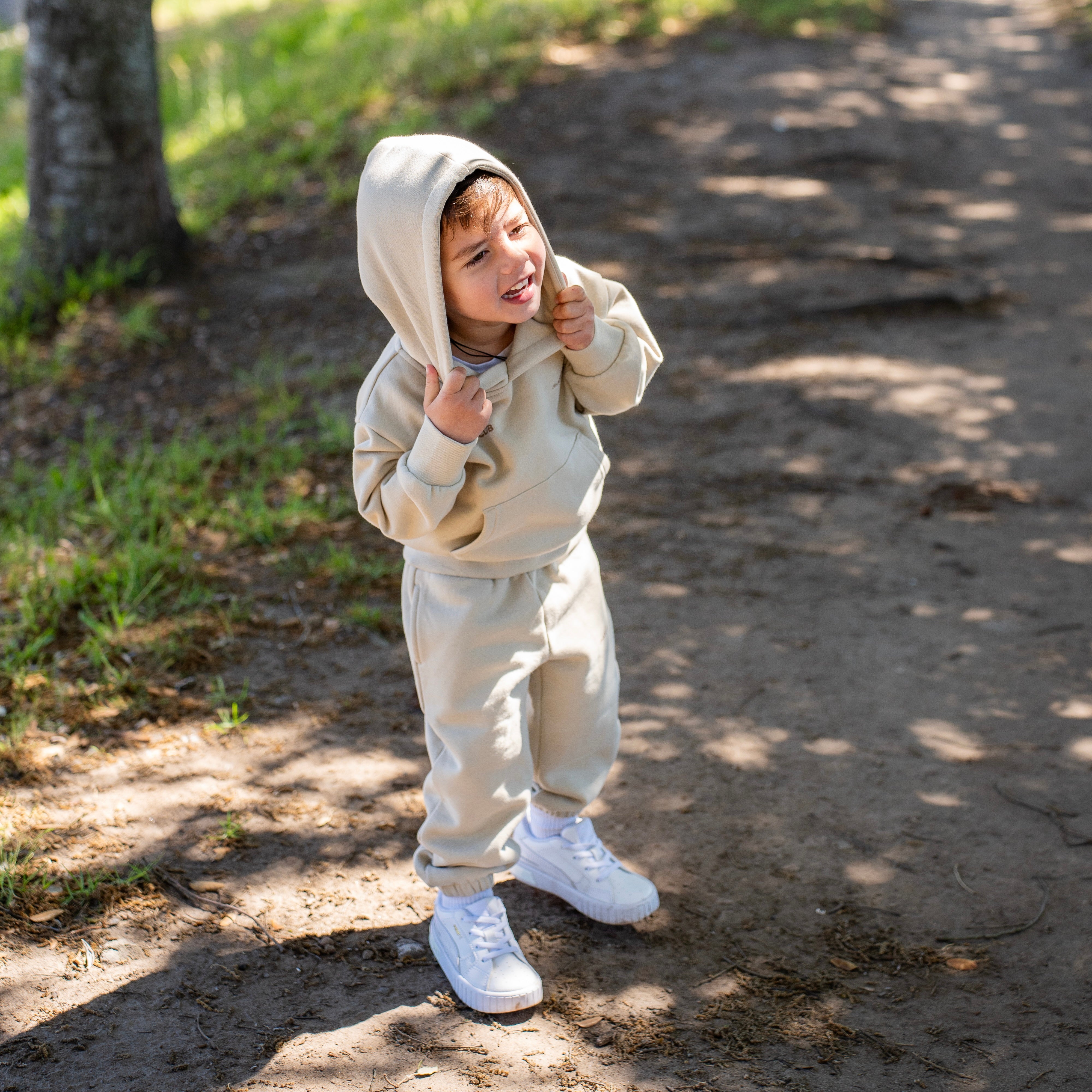 Kids clearance beige tracksuit