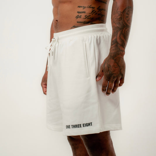 COLLEGE TRACK SHORTS - OFF WHITE